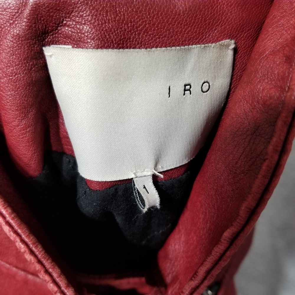 IRO Barby Motorcycle Lamb Leather Jacket Moto Biker Size 1 - Picture 5 of 11